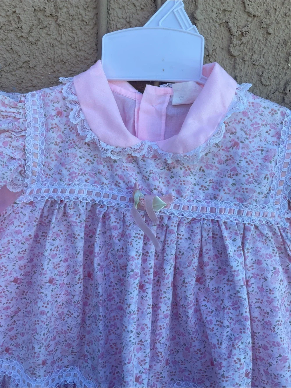 Source Unknown Pink Floral Lace-Trim Girls' Long Sleeve Top